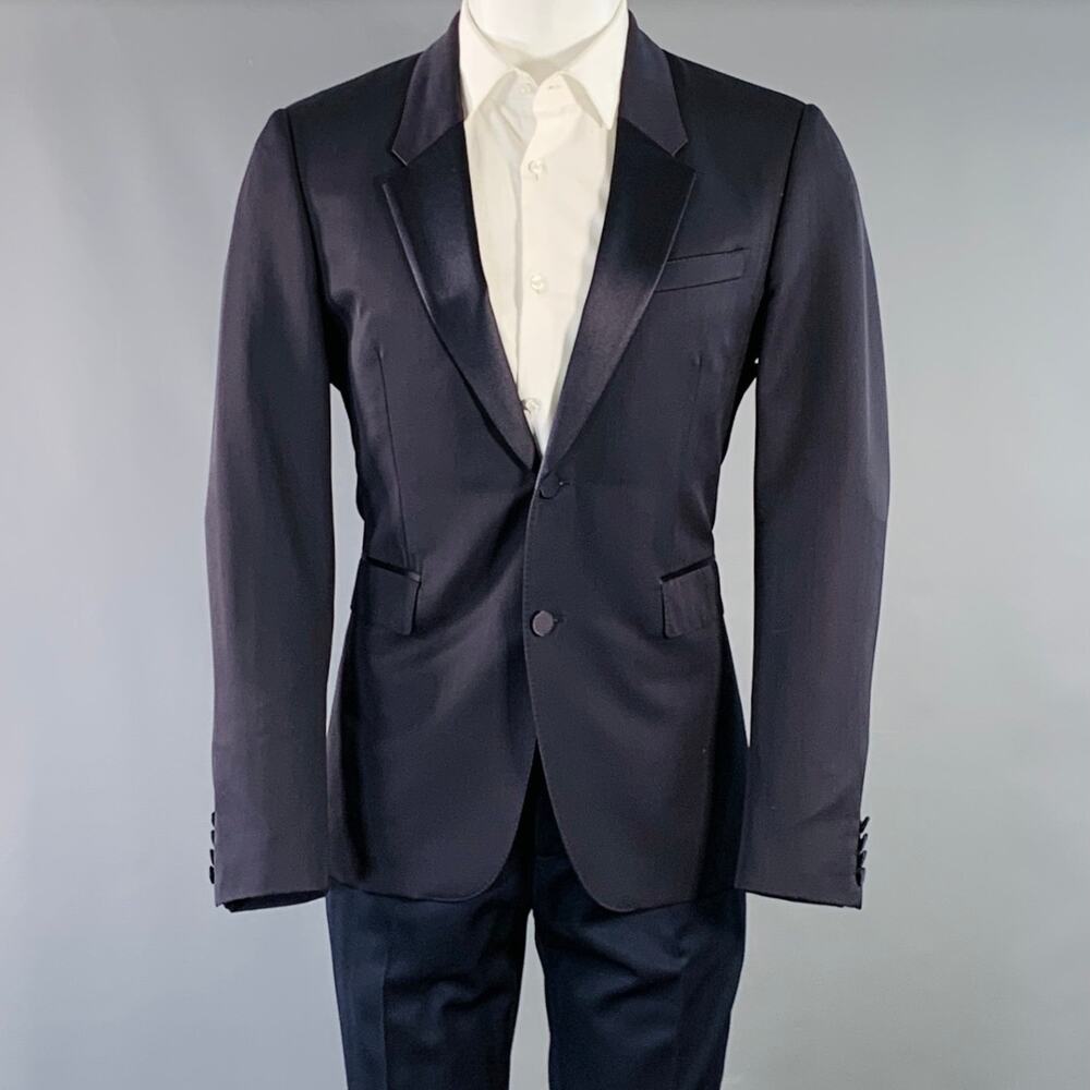 BURBERRY PRORSUM Size 40 Navy Wool Notch Lapel Tuxedo